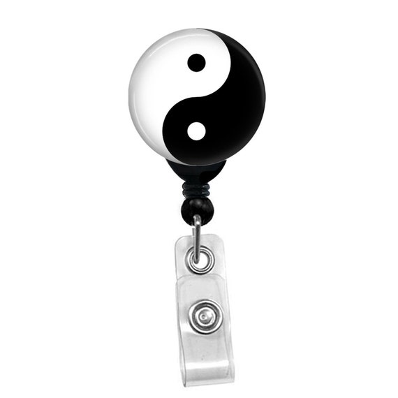 Yin Yang Badge Holder Custom Name Tag ID Zen Retractable Badge Reel
