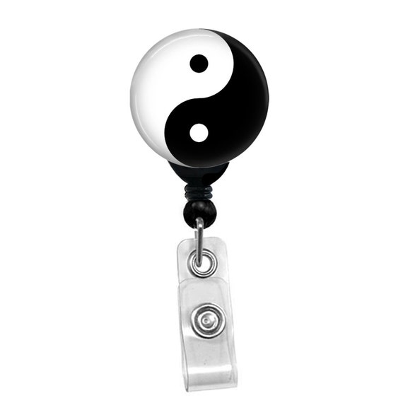 Yin Yang Badge Reel – Zen Custom ID Holder – Retractable Name Tag Badge Clip – Balance Symbol Badge Reel – Spiritual Work Badge