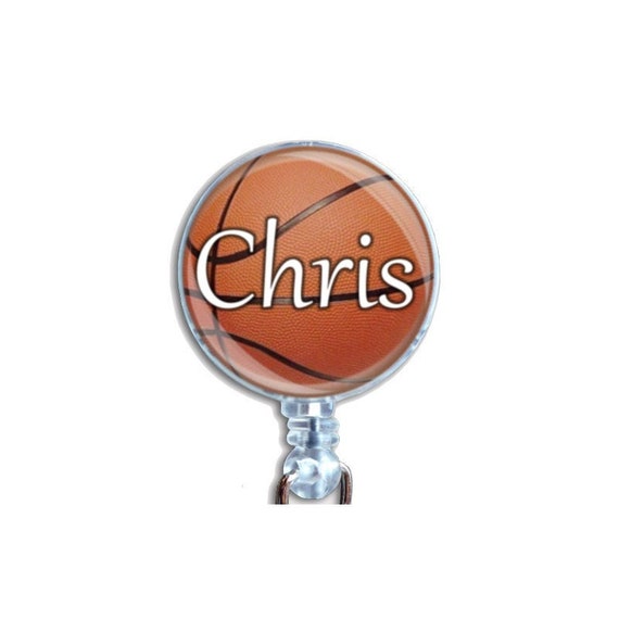 Personalized Basketball Badge Holder Retractable ID Name Card Badge Reel Lanyard