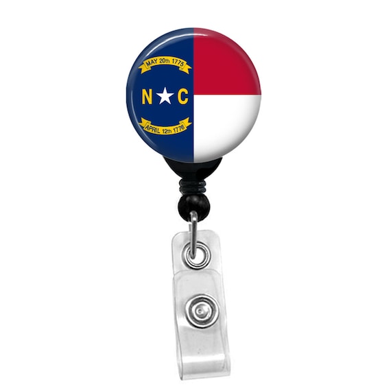 North Carolina State Flag Badge Reel ID Card Retractable Custom Flag Badge Holder