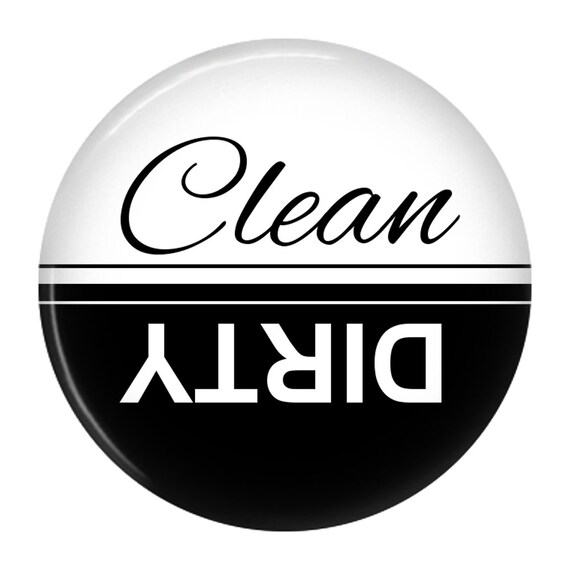Clean Dirty Dishwasher Magnet – Elegant Black White Magnet – Kitchen Magnet Sign – Dishwasher Indicator – Modern Clean Dirty Magnet