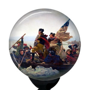 Emanuel Leutze Washington Crossing the Delaware Badge Reel Holder ID Card Name Retractable Patriotic American Flag Badge Holder image 2