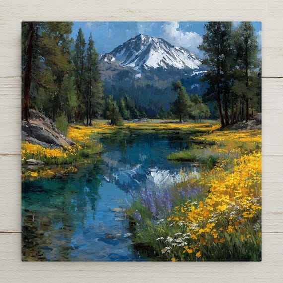 Lassen Volcanic National Park Wall Art Ceramic Tile California Gift Volcano Decor Geothermal Nature Art Place Identity Gift