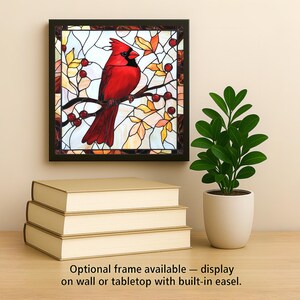 Cardinal Wall Art Ceramic Tile Nature Lover Gift Memorial Art Red Bird Decor Sympathy Gift Cardinal Tile image 2