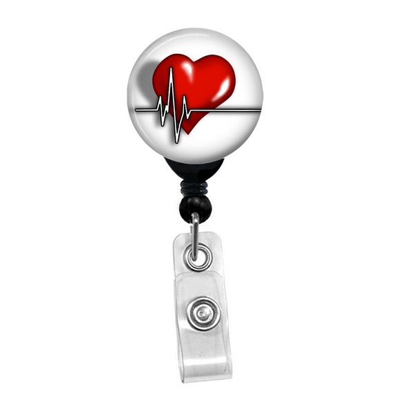 Cardiology Badge Reel Custom Cardiac Nurse Name Card ID Heart Badge Holder