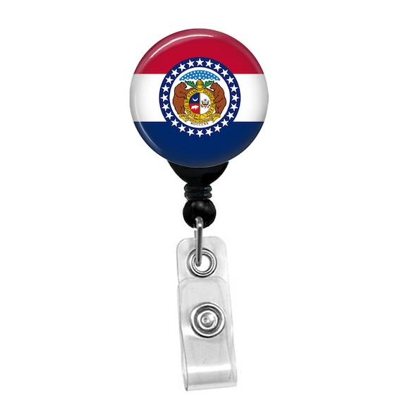 Missouri State Flag Badge Reel ID Card Retractable Custom Flag Badge Holder