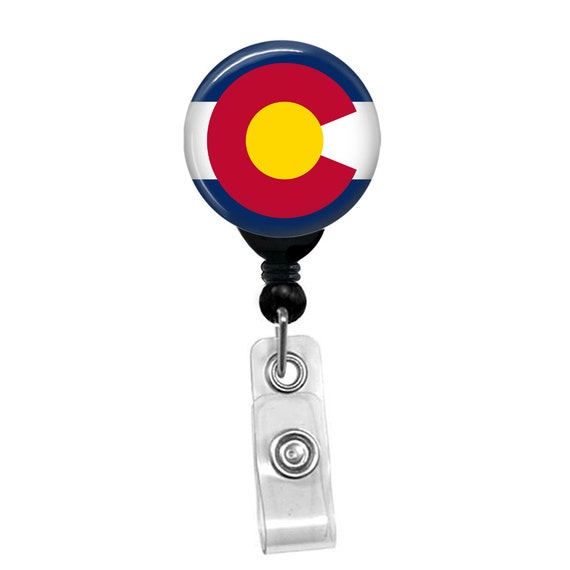 Colorado State Flag Badge Reel ID Card Retractable Custom Flag Badge Holder