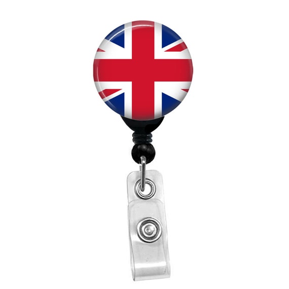 UK Union Jack British Flag Badge Holder ID Card Great Britain Flag Retractable Badge Reel