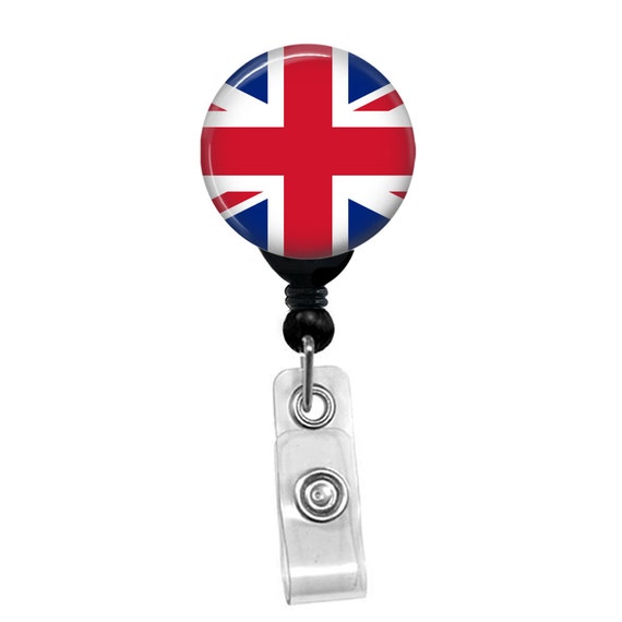 UK Union Jack Badge Reel – British Flag Retractable ID Holder for Nurses, Teachers, NHS Staff, Great Britain Patriotic Accessory