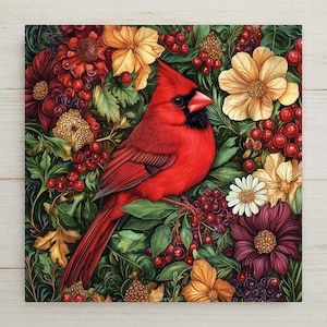 Cardinal Ceramic Art Tile: Memorial Keepsake Sympathy Gift Remembrance Home Decor Wall Art