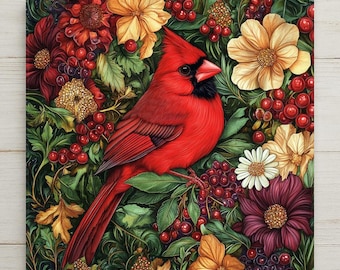 Cardinal Ceramic Art Tile: Memorial Keepsake Sympathy Gift Remembrance Home Decor Wall Art