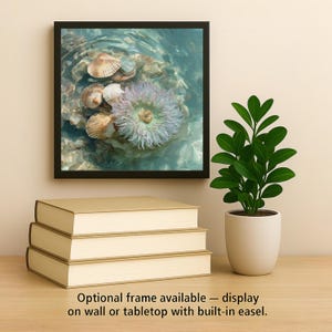 Sea Anemone Ceramic Tile Wall Art – Stained Glass Style Coastal Decor, Ocean Nature Wall Decor Home Decor Gift image 2