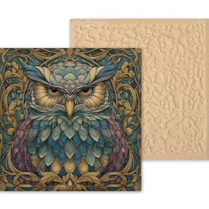 Owl Wall Art Ceramic Tile Art Nouveau Gift William Morris Botanical Woodland Bird Lover Birdwatcher Memorial Sympathy Gift for Her image 9
