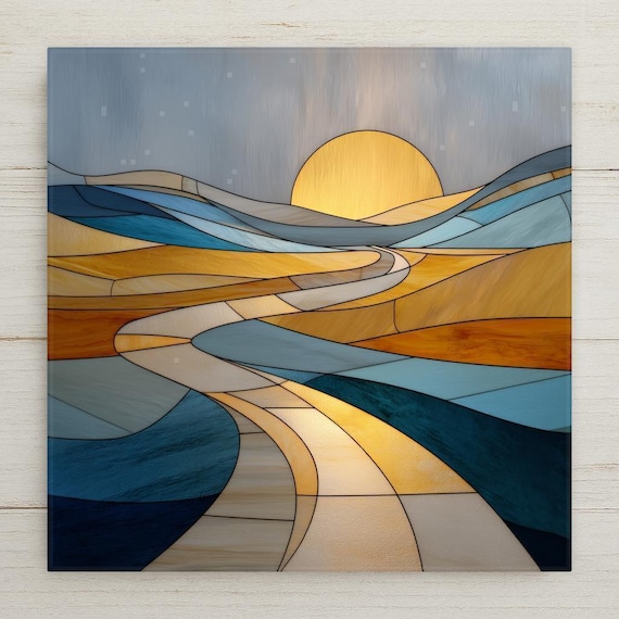 Landscape Wall Art Ceramic Tile Serene Home Decor Nature Lover Gift Calming Art Bedroom Decor Tile