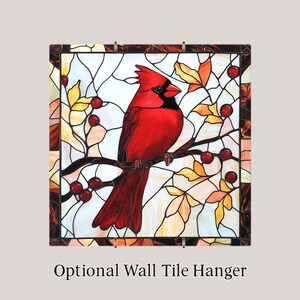 Cardinal Wall Art Ceramic Tile Nature Lover Gift Memorial Art Red Bird Decor Sympathy Gift Cardinal Tile image 4