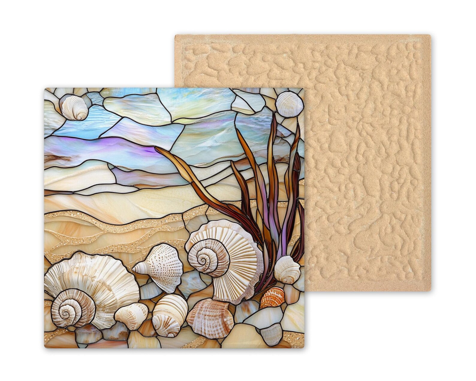 Seashell Wall Art Ceramic Tile Coastal Gift Beach House Decor Ocean ...