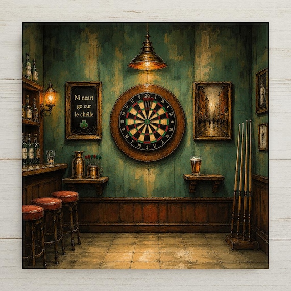 Dartboard Ceramic Art Tile: Darts Wall Decor Man Cave Game Room Pub Home Decor Father's Day Gift Wall Art