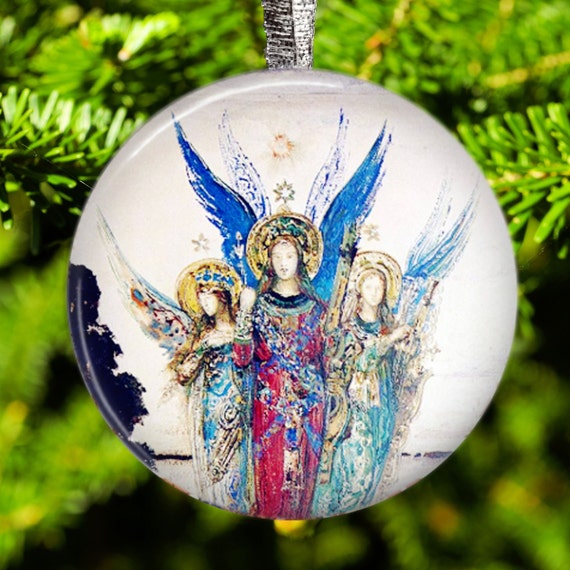 Gustave Moreau - Voices Of Evening - Angels Holiday Christmas Tree Ornament And Refrigerator Magnet