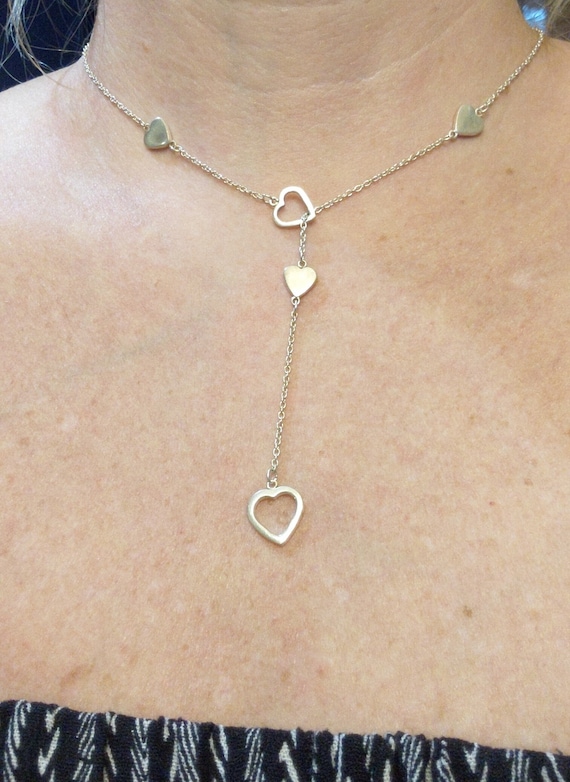 Pretty little heart necklace, sterling silver vint