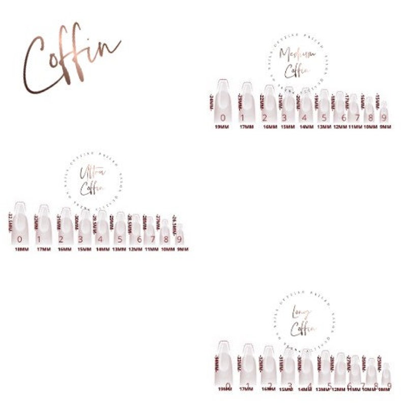 False Nail Sample Size Pack False Nails Measuring. Measuring Etsy UK