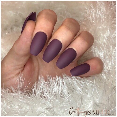 Matte False Nails Mocha False Nails Deep Purple Nails Dark Etsy Singapore Matte False Nails Mocha False Nails Deep Purple Nails Dark Etsy Singapore