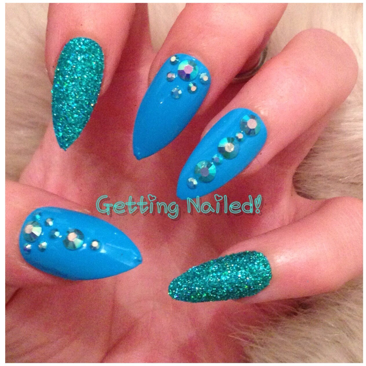 Hand painted false nails night out nails acrylic nails pre Etsy
