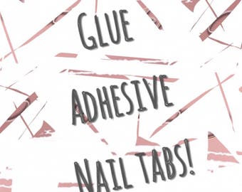 Adhesive nail tabs, False nail glue, glue adhesive tabs, 20 nail tabs
