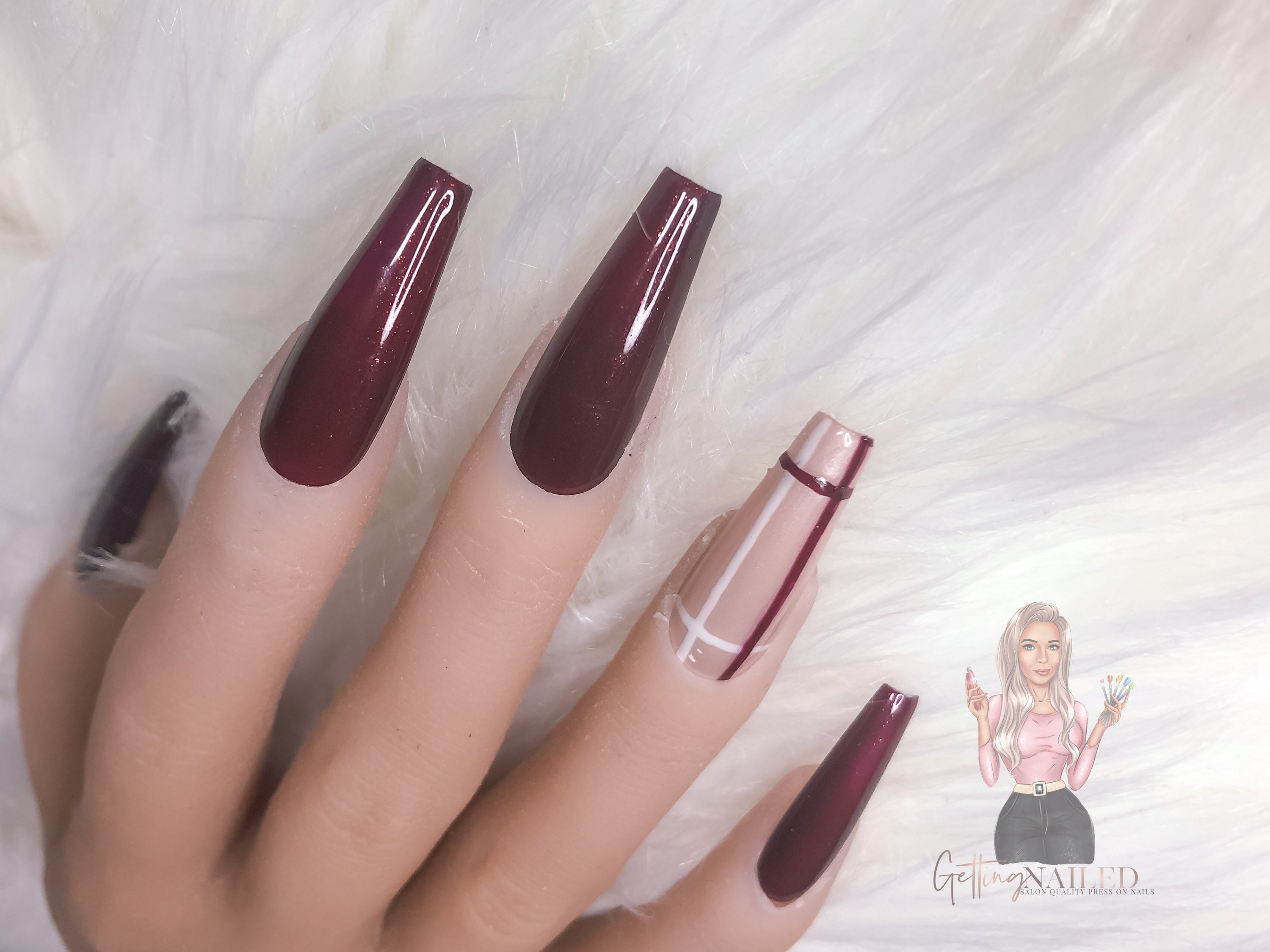 Burgundy Nails - Etsy burgundy-nails-etsy