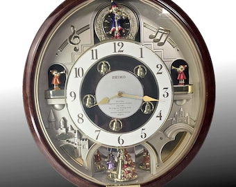 Seiko Melodies in Motion Clock 8 Melodies - 4 Beatles!  QXM109ZRH