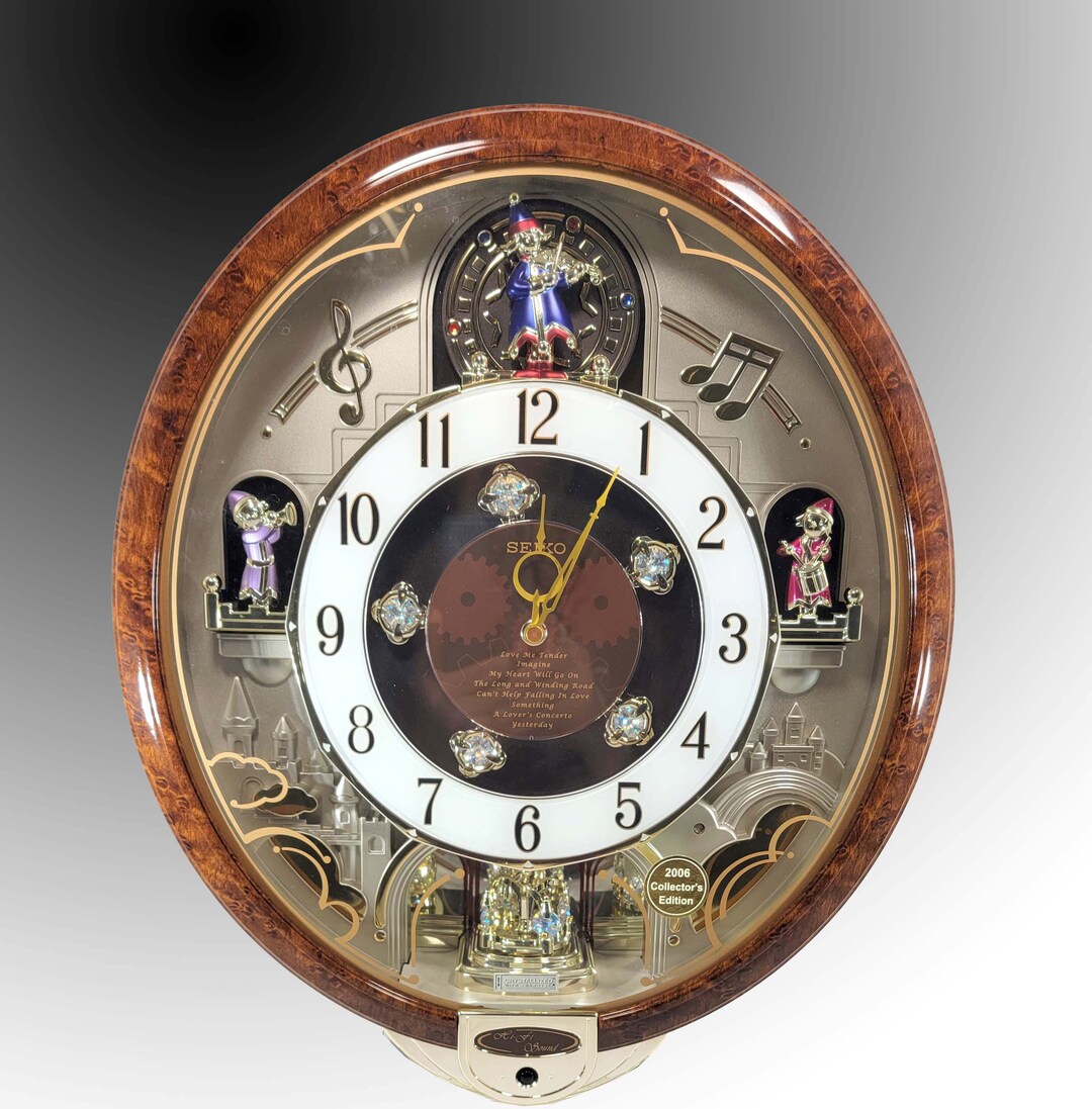 Amazing Seiko Melodies in Motion Clock QXM147BRH 8 Melodies 4 Beatles