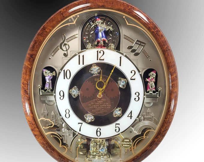 Seiko Melodies in Motion Wall Clock QXM109ZRH Beatles Songs Music Notes