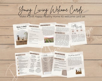 Young Living Make A Shift Welcome Cards | Thieves Happy Healthy Home Kit Bundle | Thieves  Make A Shift Kit | Edit in Canva | Canva Template