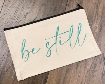 Be Still | Essential Oil Bag | Essential Oil Storage | Be Still Essential Oil Zipper Bag | Holistic Health | Bag | Cosmetic Bag | Gift