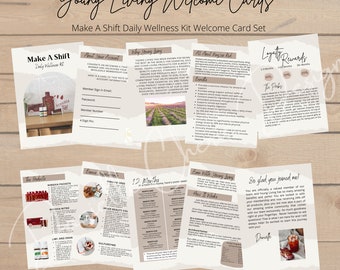 Young Living Make A Shift Welcome Cards | Daily Wellness NingXia Kit Bundle | Make A Shift Daily Wellness | Canva Template | Edit In Canva