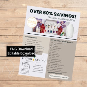 Young Living Adobe Mist Starter Bundle Flyer: Printable Canva Template (2025 Pricing)