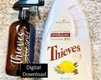 Thieves Cleaner Label | Thieves Label | Thieves Cleaner Label SVG | 16oz Thieves Cleaner Label | Cricut | Silhouette | Thieves Cleaner | Svg