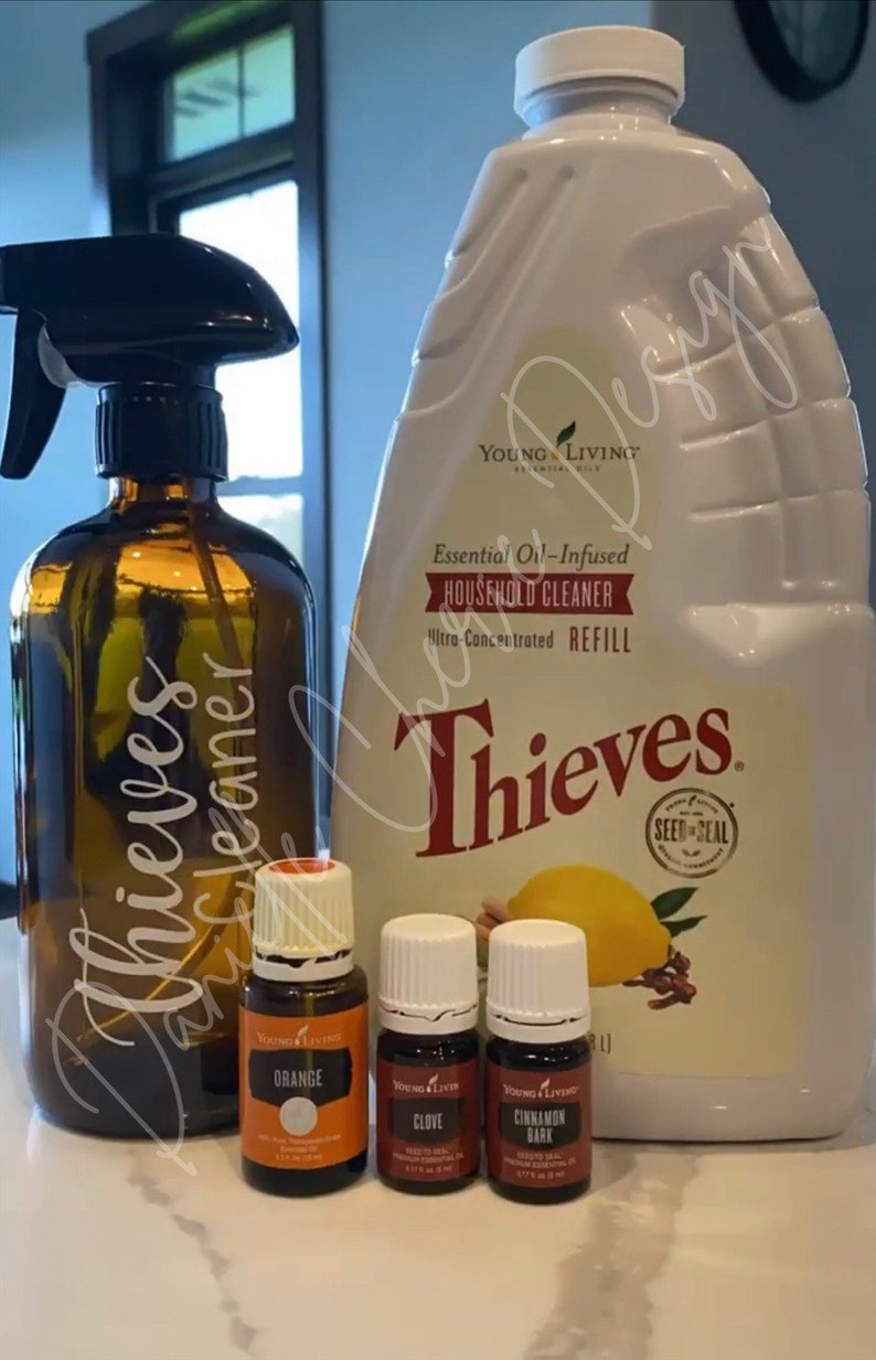 Thieves Cleaner Label SVG for Glass Spray Bottle Young Etsy