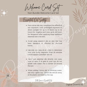 Young Living Non Bundle Welcome Card Set New Customer Welcome Cards Young Living New Member Cards Canva Template Canva Edit image 5