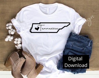 Tennessee SVG | Tennessee Zustand SVG | Tennessee Zustand mit Herz SVG | Tennessee | Bundesstaat Tennessee | Cricut | Silhouette | Geschenk für Mama