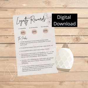 Young Living / Tarjeta de fidelidad / Tarjeta de fidelidad / Tarjeta de fidelidad imprimible / Descarga digital / Plantilla de Canva / Edición de Canva