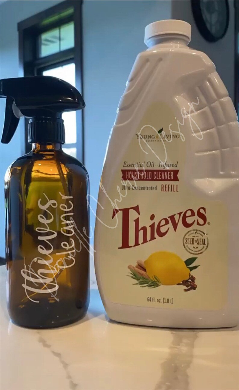 Thieves Cleaner Label SVG for Glass Spray Bottle Young Etsy