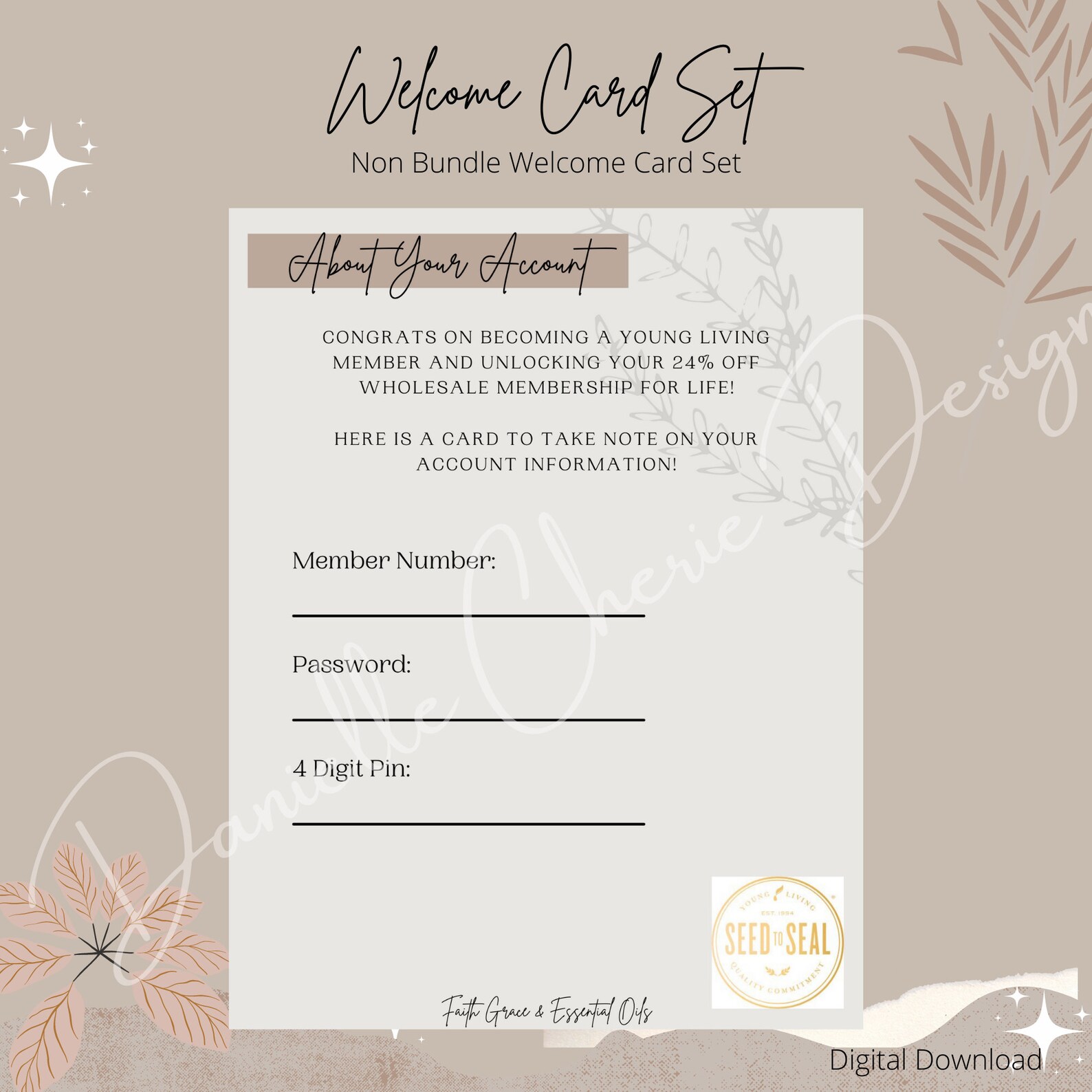 Young Living Non Bundle Welcome Card Set for New Member Sign Ups New ...