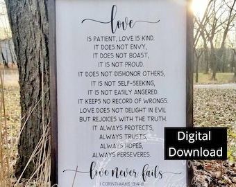 Love Is Patient SVG | Love Is Kind SVG | 1 Corinthians 13:4-8 | Bible Verse Svg | Scripture SVG | Prayer Svg | Cricut | Silhouette | Gift