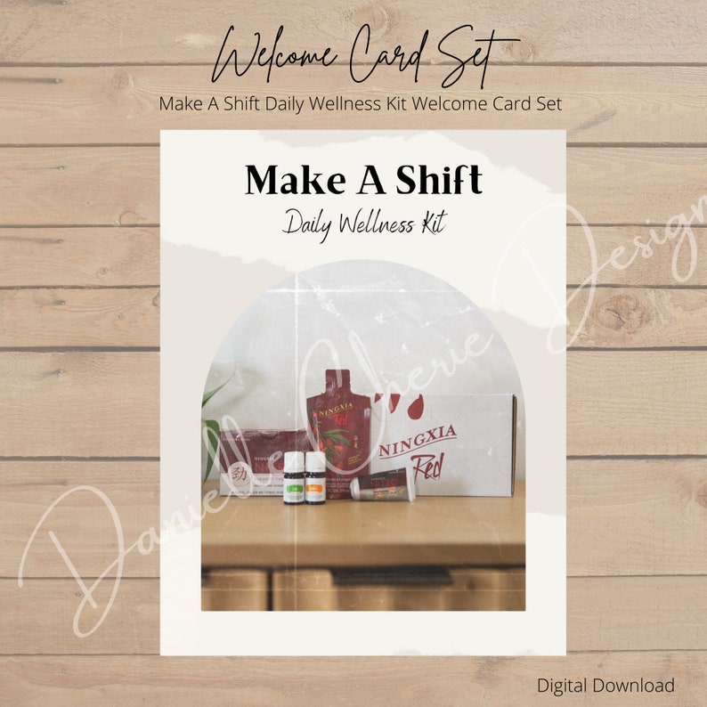 Young Living Make A Shift Welcome Cards Daily Wellness NingXia Kit Bundle Make A Shift Daily Wellness Canva Template Edit In Canva image 2