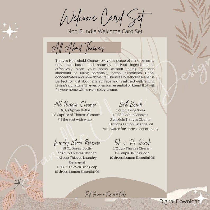 Young Living Non Bundle Welcome Card Set New Customer Welcome Cards Young Living New Member Cards Canva Template Canva Edit image 7