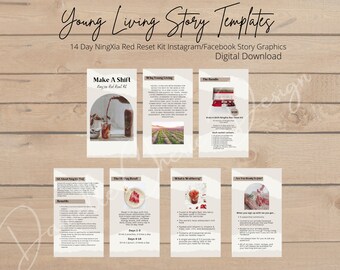 Young Living | NingXia Red Stories Template | NingXia Red 14 Day Reset Graphics | Social Media Stories | Edit With Canva | Canva Template