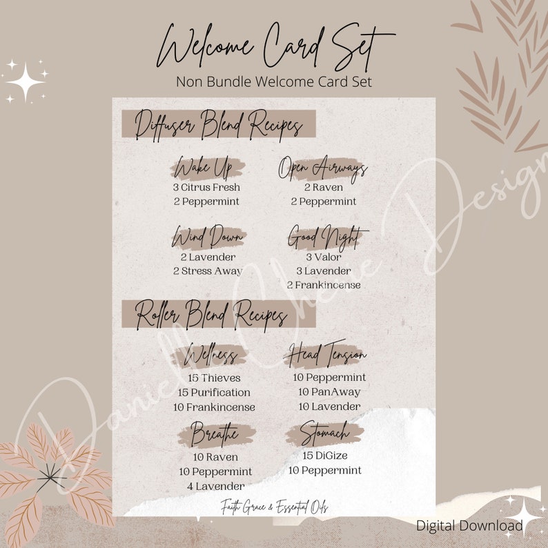 Young Living Non Bundle Welcome Card Set New Customer Welcome Cards Young Living New Member Cards Canva Template Canva Edit image 9