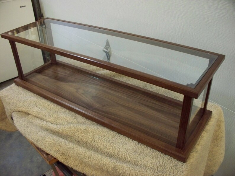 Wood and Glass Display Case for Model Ships, Swords, Rifles American