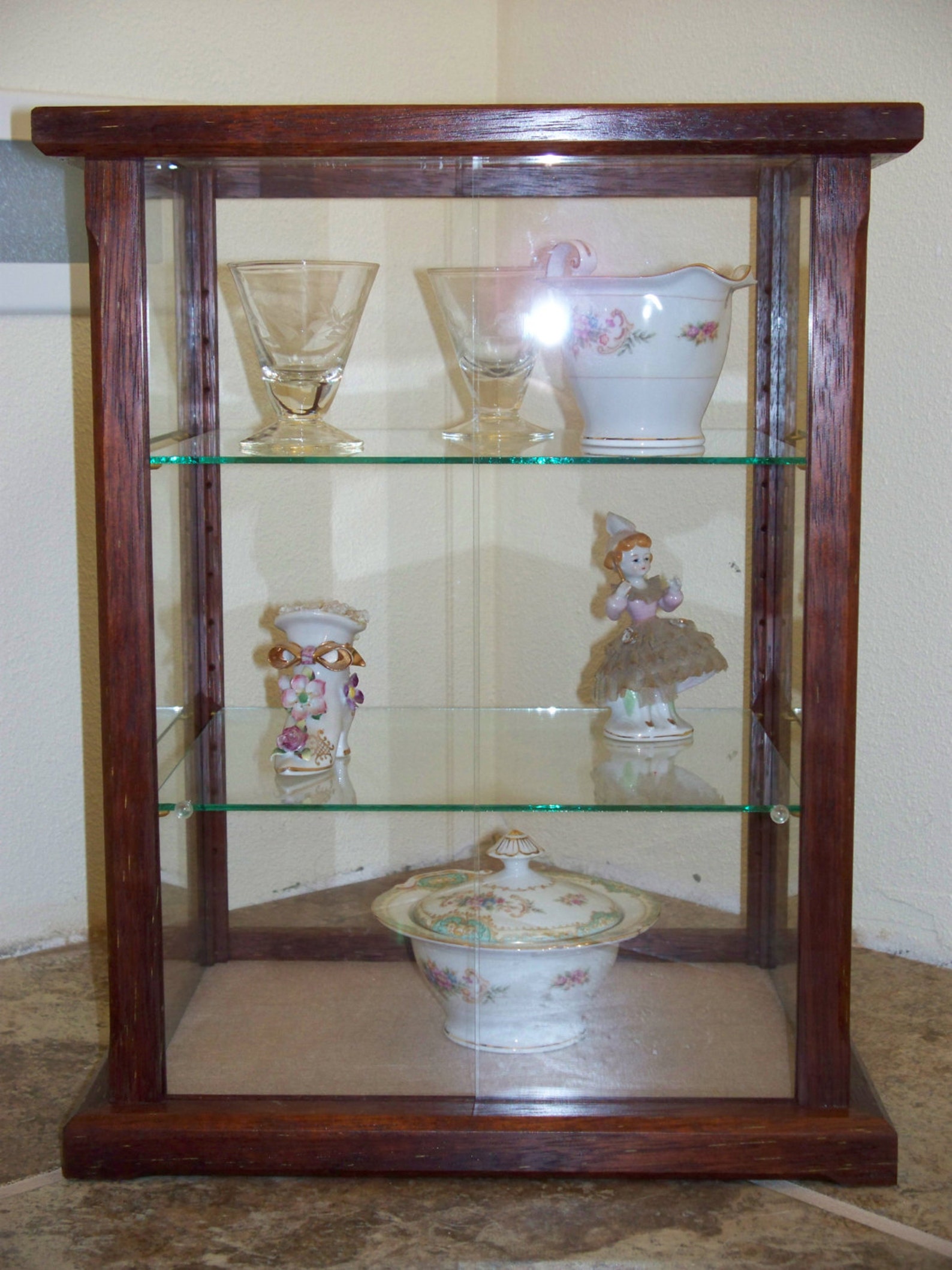 Wood and Glass Display Case for Dolls Models Crystal Etsy