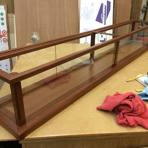 Commercial Wood and Glass Display Case / Models, Swords, Rifles -  Sapele - Also available in Cherry, Walnut, Oak, and Maple
